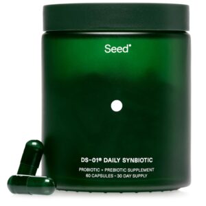 Seed DS-01 Daily Synbiotic - Prebiotic and Probiotic for Women & Men - Digestive Health, Gut Health, Immune Support, Bloating & Constipation Relief - Vegan & Shelf-Stable - 60...