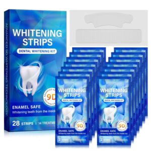 Sensitive Teeth Whitening Strips Kit - 28 Strips Whitener Safe Whitestrip,14 Treatments Sodium Hydroxide Teeth Whitener for Coffee, Wine, Tobacco, and Other Stains