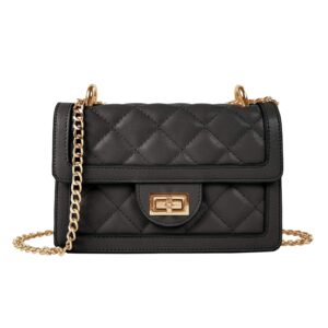 SG SUGU Small Quilted Crossbody Bag, Trendy Designer Mini Shoulder Bag, Phone Wallet Purse for Women
