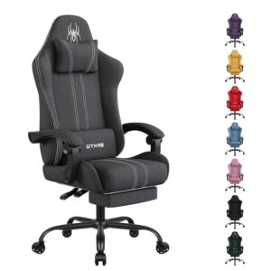 SITMOD Fabric Gaming Chair with Footrest-Breathable Computer Chair with Headrest & Lumbar Pillow,Big and Tall Ergonomic Gamer Chair for Heavy Adults,22.44" Deep Seat Gaming...