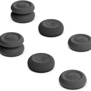 Skull & Co. Skin, CQC and FPS Thumb Grips Joystick Cap Analog Stick Cover for Steam Deck/OLED and ROG Ally, Ally X- Black, Set of 6