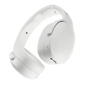 Skullcandy Crusher Evo Wireless Bluetooth Headphones with Multi-Sensory Bass, Noise Isolating Over-Ear Fit, Up to 40 Hours Battery, Microphone for iPhone Android - Bone