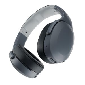 Skullcandy Crusher Evo Wireless Bluetooth Headphones with Multi-Sensory Bass, Noise Isolating Over-Ear Fit, Up to 40 Hours Battery, Microphone for iPhone Android - Chill Grey