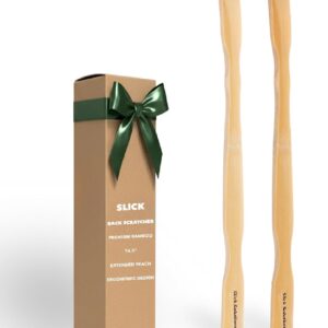 Slick- Bamboo Back Scratcher, 16.5โ, 2 Pack, Wooden Back Scratcher Long Handle for Men and Women