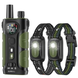 SLOPEHILL Dog Shock Collar,4200FT Dog Training Collar with Remote,IPX8 Waterproof E-Collar with Beep,Vibration,Shock,Flashing Light,No Shock Model,Electric Shock Collar for...