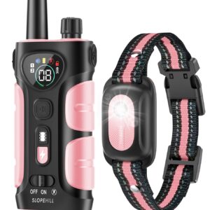 SLOPEHILL Dog Shock Collar,4200FT Dog Training Collar with Remote,IPX8 Waterproof E-Collar with Beep,Vibration,Shock,Flash Light,No Shock Mode,Electric Shock Collar for Small...