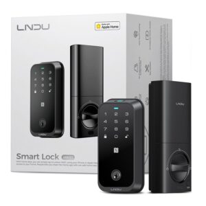 Smart Lock HK01, Keyless Entry Door Lock with Apple Home Key, Fingerprint Deadbolt, Supports Apple Homekit, Safety Lock for Front Door, Easy Installation, Auto-Locking(Black)