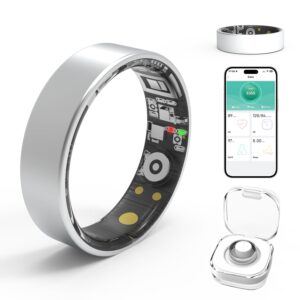 Smart Rings for Women Men,Fitness Tracker Ring,Heart Rate,Blood Oxygen,Blood Pressure,Step Tracker,Sleep Monitoring,No Subscription Fee,IP68 Waterproof Smart Ring for...