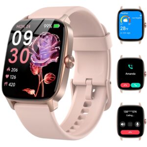 Smart Watches for Women Men with Bluetooth Call & AI Voice, 1.85" HD Fitness Tracker with Heart Rate SpO2 Sleep Monitor, 100+ Sports Modes,Mini Games, IP68 Waterproof Smartwatch...