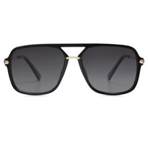 SOJOS Sunglasses for Women & Men, Square, Retro, Polarized Lens, Trendy Aviator, 90s Shades