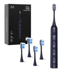 Sonic Electric Toothbrush for Adults Teens: 180 Days Battery Life, 48000VPM Motor 5 Cleaning Modes 2 Min Smart Timer 4 Quality Replacement Heads IPX8 Durable Rechargeable Travel...