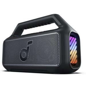 soundcore Boom 2 By Anker, Outdoor Speaker, 80W, Subwoofer, BassUp 2.0, 24H Playtime, IPX7 Waterproof, Floatable, RGB Lights, USB-C, Custom EQ, Bluetooth 5.3, Portable for...
