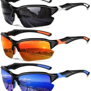 Sports Polarized Sunglasses for Men Cycling Running Fishing UV Protection Sun Glasses Lightweight Half Frame Goggles