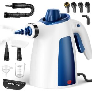 Steam Cleaner, Pressurized Handheld Multi-Surface Natural Steam Cleaner with 12 PCS Accessories & Safety Lock, 350ML Large Capacity, Steamer for Car, Home, Upholstery, Kitchen,...