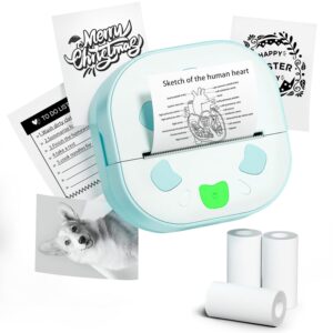 Sticker Printer, PrintPods Mini Printer, Bluetooth Portable Sticker Maker with 3 Rolls Paper, Print Pod Inkless Thermal Printers for iphone, Impresora Portรกtil for Notes,...
