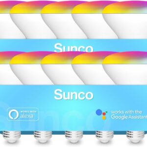 Sunco BR30 Alexa Smart Flood Light Bulb, Color Changing LED Recessed WiFi Bulb 8W, RGB CW, Dimmable, 650 LM, Compatible with Alexa & Google Assistant, E26 Base, No Hub Required,...