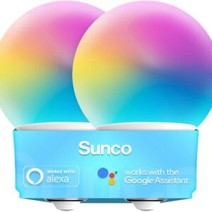 Sunco Smart Globe Bulbs G25 LED, Alexa Compatible LED Decorative Round Vanity Bulbs, 5W, Color Changing RGBCW, Dimmable WiFi Vanity Smart Bulbs for Amazon Alexa, Google...