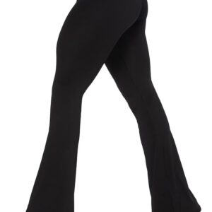 Sunzel Womens Flare Leggings No Front Seam Flare Yoga Pants with Tummy Control Crossover High Waist - 28" / 30" / 32" / 34"