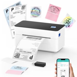 SVANTTO Bluetooth Thermal Shipping Label Printer 4x6, Compatible with Windows/Mac/Android/iOS, High-Speed 4x6 Label Printer for USPS, UPS, Ebay, Etsy, Shopify, Poshmark, Inkless...