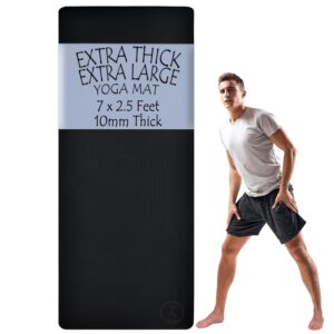 Tatago Extra Thick Yoga Mat Wide & XL-Our 10mm Extra Large Yoga Mat Thick Extra Wide And Long For Total Joint Cushioning. A Large Exercise Mat Thick And Perfect For Home Workout...
