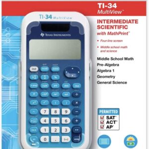 Texas Instruments TI-34 MultiView Scientific Calculator - Blue/White