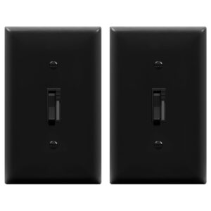 TG Digital Toggle Dimmer Light Switch for Dimmable LED, CFL and Incandescent Light Bulbs, Single Pole/ 3-Way, Wall Plate Included, UL Listed, 2 Pack, Black