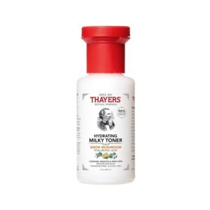 Thayers Milky Hydrating Face Toner with Snow Mushroom, Hyaluronic Acid and Elderflower, Dermatologist Recommended Gentle Alcohol Free Facial Skincare for Dry and Sensitive Skin,...