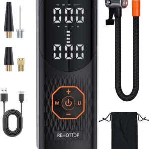 Tire Inflator Portable Air Compressor, 160PSI Cordless Air Pump for Car Tires, 6X Faster Inflation Air Compressor with Tire Gauge Pressure, Tire Pump with LED for Car,...