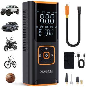 Tire Inflator Portable Air Compressor, 6X Faster 180 PSI Cordless Air Compressor, Air Pump with Pressure Gauge - Portable Tire Inflator for Car, Pickup, Motor, Bicycle, Balls...