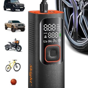 Tire Inflator Portable Air Compressor - Powerful 160PSI & 2X Faster, Accurate Pressure LCD Display, Cordless Easy Operation - Portable Air Pump for Car, Motorcycle, E-Bike, Ball