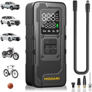 Tire Inflator Portable Air Compressor, Up to 160 PSI Car Tire Inflator, Cordless Air Pump, Portable Tire Pump with Gauge - Portable Tire Inflators for Car, Light Pickup, Bike...