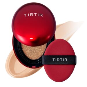 TIRTIR Mask Fit Red Cushion Foundation | Full coverage, Weightless, Skin fit, Satin Glow Finish, Korean Makeup BB Foundation, beauty, Tattoo cover up, Buildable (#24N Latte,...