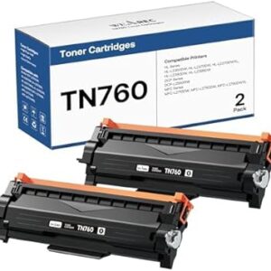 TN760 Toner Cartridges Replacement for Brother Toner TN-730/TN-760 Compatible HL-L2350DW MFC-L2710DW MFC-L2750DW HL-L2395DW HL-L2370DW DCP-L2550DW HL-L2390DW (Black, 2 Pack)