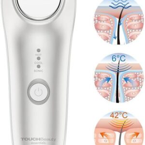 TOUCHBeauty Hot & Cold Facial Massager - Handheld Vibration Skin Rejuvenating Relaxation Device for Smoother Tighter Face, Skincare Warming & Cooling Beauty Tool for Women