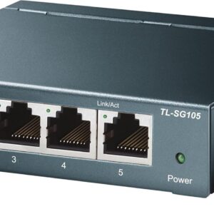 TP-Link TL-SG105, 5 Port Gigabit Unmanaged Ethernet Switch, Network Hub, Ethernet Splitter, Plug & Play, Fanless Metal Design, Shielded Ports, Traffic Optimization