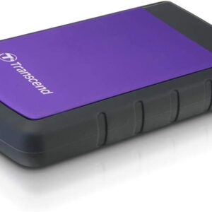 Transcend 2TB SJ25H3, USB 3.1 Portable Hard Drive Rugged, Anti-Shock Resistant, Compact and Lightweight with Lightning-Fast Speeds, One Touch Backup Button, Purple - TS2TSJ25H3P