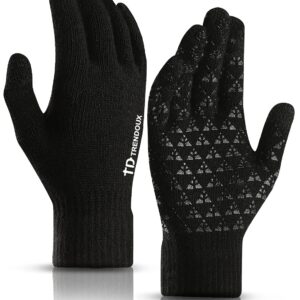 TRENDOUX Winter Gloves for Men Women - Upgraded Touch Screen Cold Weather Thermal Warm Knit Glove for Running Driving Hiking