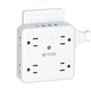 TROND Outlet Extender Surge Protector, 8 Widely Space Outlet Splitter with 4 USB Ports (1 USB C), Multi Plug Expander with ON/Off, Multiple Wall Plug Adapter for Home Kitchen...