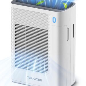 Trucozie T356 Air Purifier for Home Large Room Bedroom Up to 1937 Ftยฒ in 1 Hr With Double-sided Air Inlet, Air Quality and Light Sensors, HEPA Sleep Mode for Allergies, Dust,...