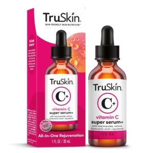 TruSkin Vitamin C Super Serum - Niacinamide, Retinol, Hyaluronic & Salicylic Acid - All-in-One Anti Aging Serum for Face โ Improve Appearance of Dark Spots, Firmness for...