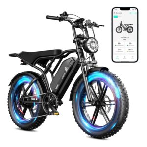 TST Electric Bike for Adults, 1500W Peak Brushless Motor 28 MPH 60 Miles/110 Miles Fat Tire E Bike with 48V 15Ah/ 25Ah Removable Battery 20" Electric Dirt Bike Hydraulic...