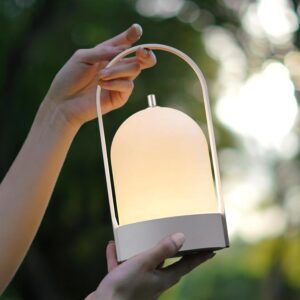 Tubicen Portable LED Lantern Table Lamp with Handle, Battery Operated Rechargeable Cordless Lamp for Table, 4-Level Touch Dimmable Night Light for Camping Bedroom Dining Room...