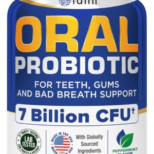 Tuthi Oral Probiotics for Mouth Bad Breath Treatment for Adults - Dental Probiotics for Teeth and Gums - Oral Health Probiotics - 60 Lozenges Peppermint Flavor
