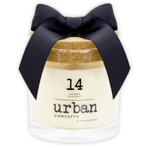 Urban Concepts by DECOCANDLES - Island Coconut - Highly Scented Soy Candle - Long Lasting Tropical Aroma - Hand Poured in USA (6.7 Oz.)
