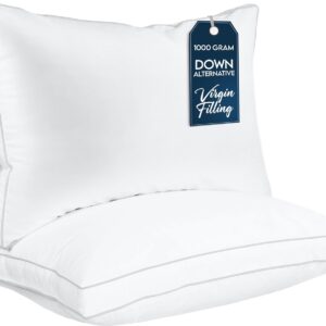 Utopia Bedding Bed Pillows for Sleeping Queen Size (White), Set of 2, Cooling Hotel Quality, Gusseted Pillow for Back, Stomach or Side Sleepers