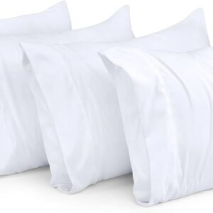 Utopia Bedding Queen Pillow Cases - 4 Pack - Envelope Closure - Soft Brushed Microfiber Fabric - Shrinkage and Fade Resistant Pillow Covers Queen Size 20 X 30 Inches (Queen, White)