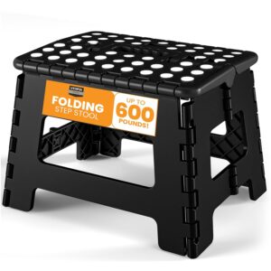 Utopia Home Folding Step Stool with Handle - (Pack of 1) Anti-Slip Foot Stool with 9 Inch Height - Holds Up to 600 lbs - Sturdy Plastic Foldable Step Stool for Kitchen, Bathroom...