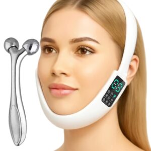 V-Face Machine and Electric Double Chin Device with 15 Gear Adjustable Intensities and 8 Modes โ Intelligent Double Chin Machine for V-face. Free 3D Face Roller for Skin Care