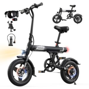 VARUN Electric Bike - Peak 500W Motor, 20MPH, 25+Miles Range, 36V Anti-Theft Battery, Rear Shock& Dual Brake, Foldable 14" Mini Folding E Bike Suitable for Commuting, Shopping