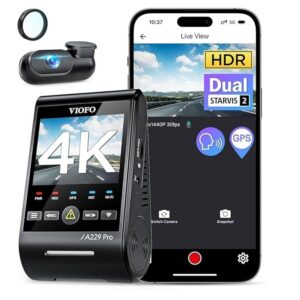 VIOFO A229 Pro 4K HDR Dash Cam, Dual STARVIS 2 IMX678 IMX675, 4K+2K Front and Rear Car Camera, 2 Channel with HDR, Voice Control, 5GHz WiFi GPS, Night Vision 2.0, 24H Parking...